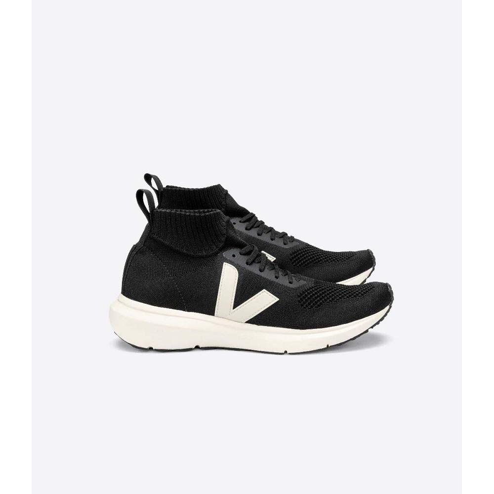 παπουτσια για τρεξιμο ανδρικα Veja V-KNIT VEJA X RICK OWENS MID μαυρα | GR 153HAP